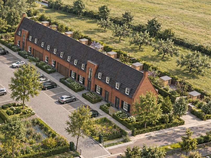 Impressie van de rijwoningen aan de Kersenhof in Deest